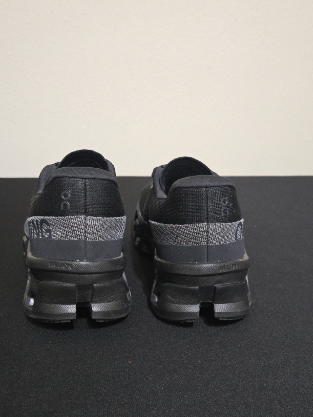 On Running Women’s Cloudmonsters Athletic Shoes — Black - Picture 3 of 7
